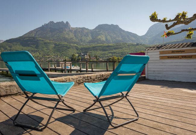 Private beach area - Holiday rental  private beach, location, holiday rental, residence, baie des voiles, annecy, Duingt, luxury