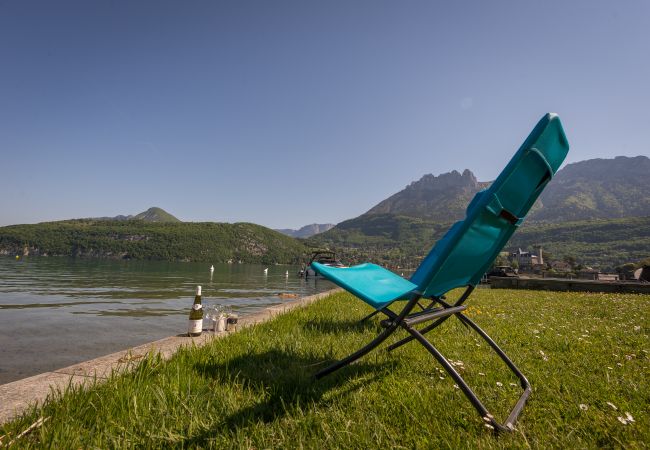 Private beach area - Holiday rental private beach, holiday rental, location, residence, baie des voiles, luxury, annecy, Duingt