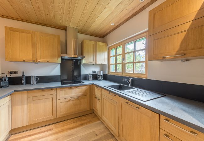 Vacation cottage in summer and winter  Equipped kitchen, standing, comfort, family meal, sharing, vacation rental, Lake Annecy, seasonal rental