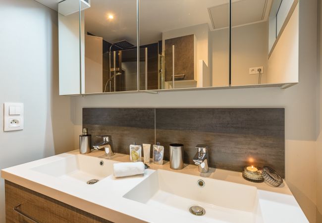 Top 10 restaurants in Annecy and on the shores of Lake Annecy  Shower room with washing machine and double basin - to rent in Haute Savoie