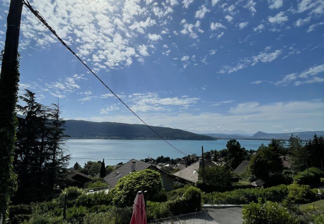 Vue sur le lac d'Annecy - Location saisonnière  vue lac, appartement, luxe, location saisonnière, annecy, vacances, vue lac, montagne, chalet, hôtel, neige, soleil