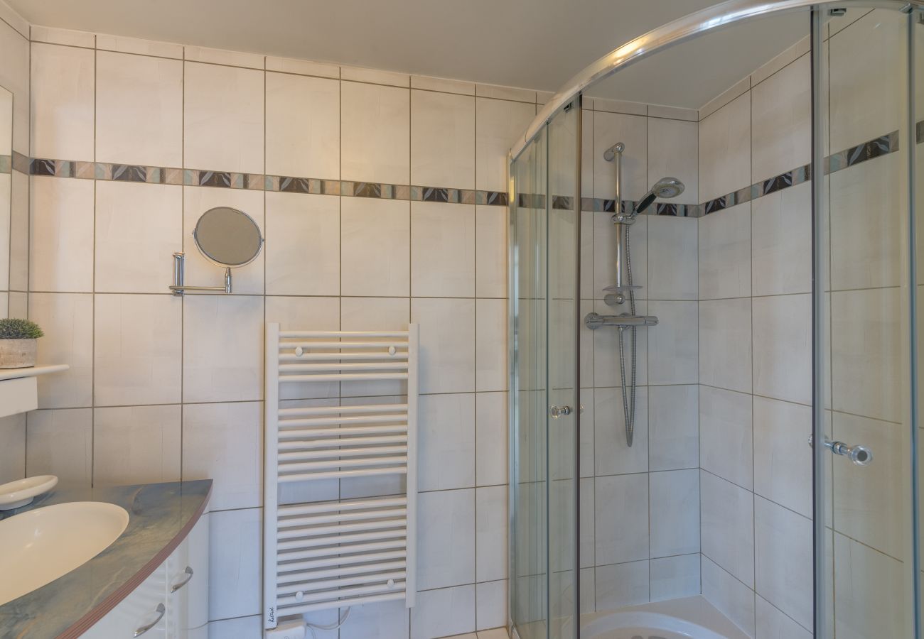 Salle de douche - Location saisonnière  douche, appartement, luxe, location saisonnière, annecy, vacances, vue lac, montagne, hôtel, plage privée, neige, soleil