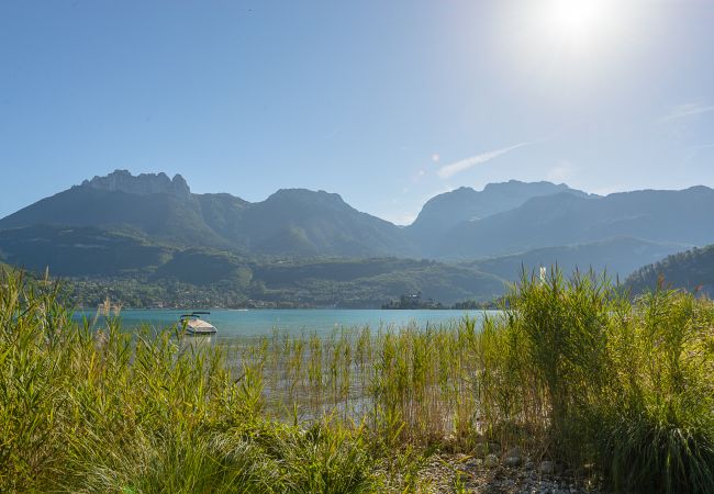 Résidence de vacances avec boucle d'amarrage - Les Jardins du Lac  appartement à louer, vue lac annecy, location saisonnière Premium, Duingt, vacances, airbnb luxe, hotel, été, booking